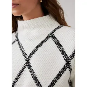 Mint Velvet Cream Diamond Stitch Jumper
